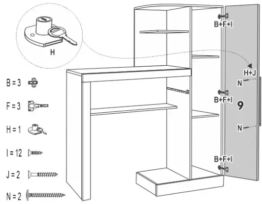 JCM Office Furniture Desks and Tables - part list 13