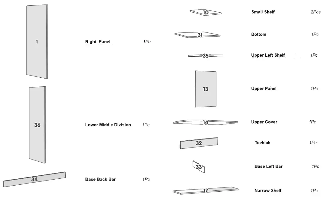 JCM Office Furniture Desks and Tables - part list 2