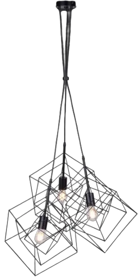 LeuchtenDirekt IM-15490-18 SKELETTON Pendant 3-bulb Light Black