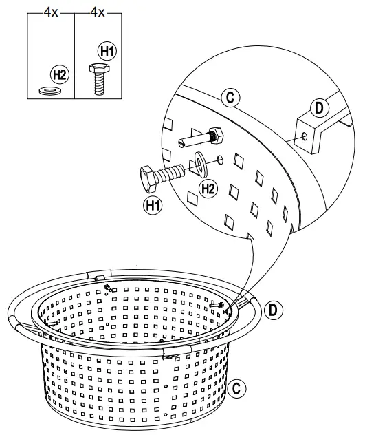SUNJOY GROUP A301026800 Woven 30 Inch Outdoor Round Wood Burning Firepit - Fig 18