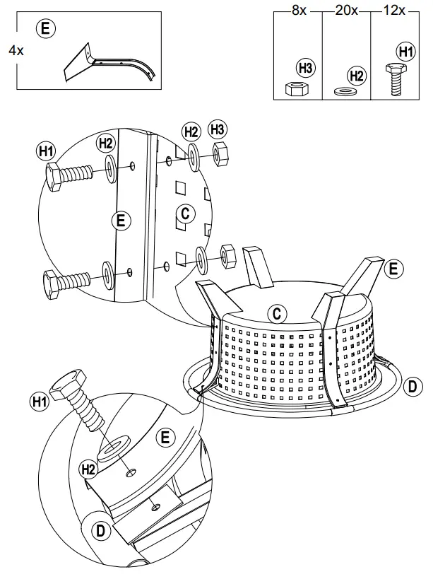 SUNJOY GROUP A301026800 Woven 30 Inch Outdoor Round Wood Burning Firepit - Fig 19