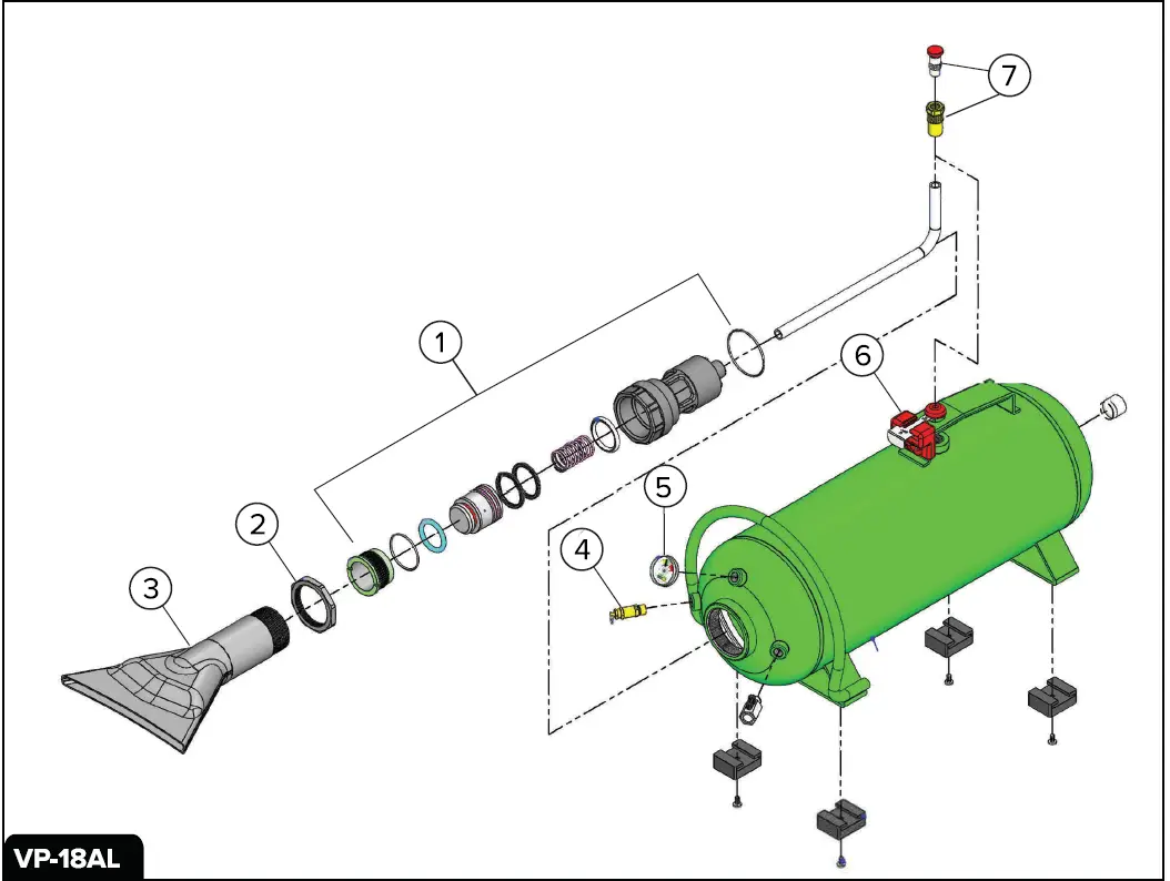 TSI VIPER VP18AL 18 Liter Viper Tire Bead Seater 6