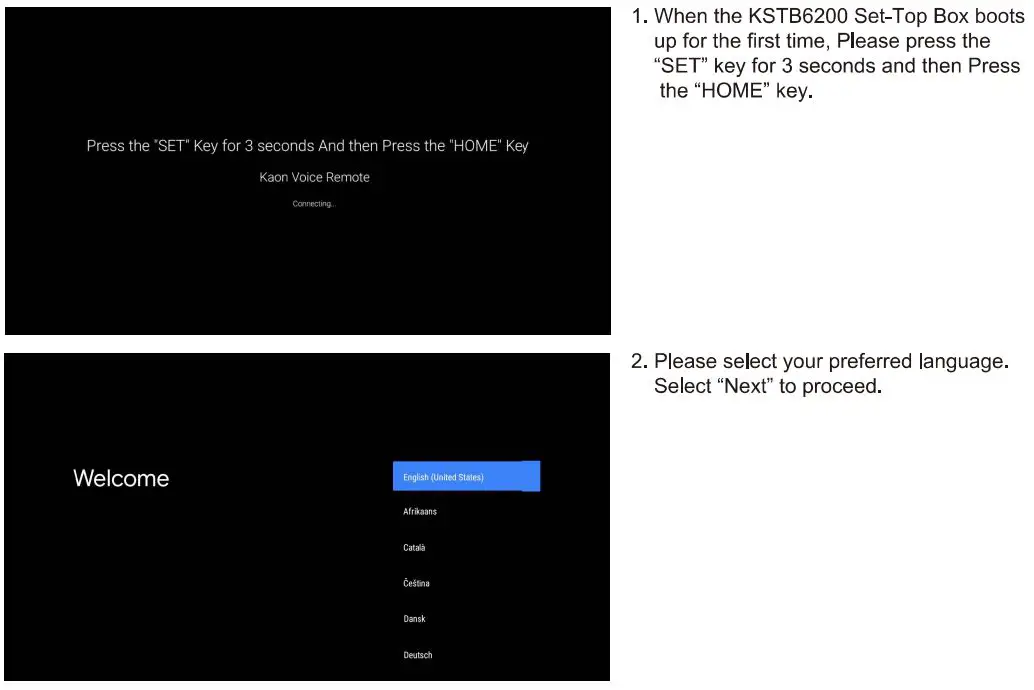 KAON KSTB 6200 IP Set Top Box Installation Guide - How to install the set top box