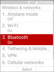 Select Bluetooth