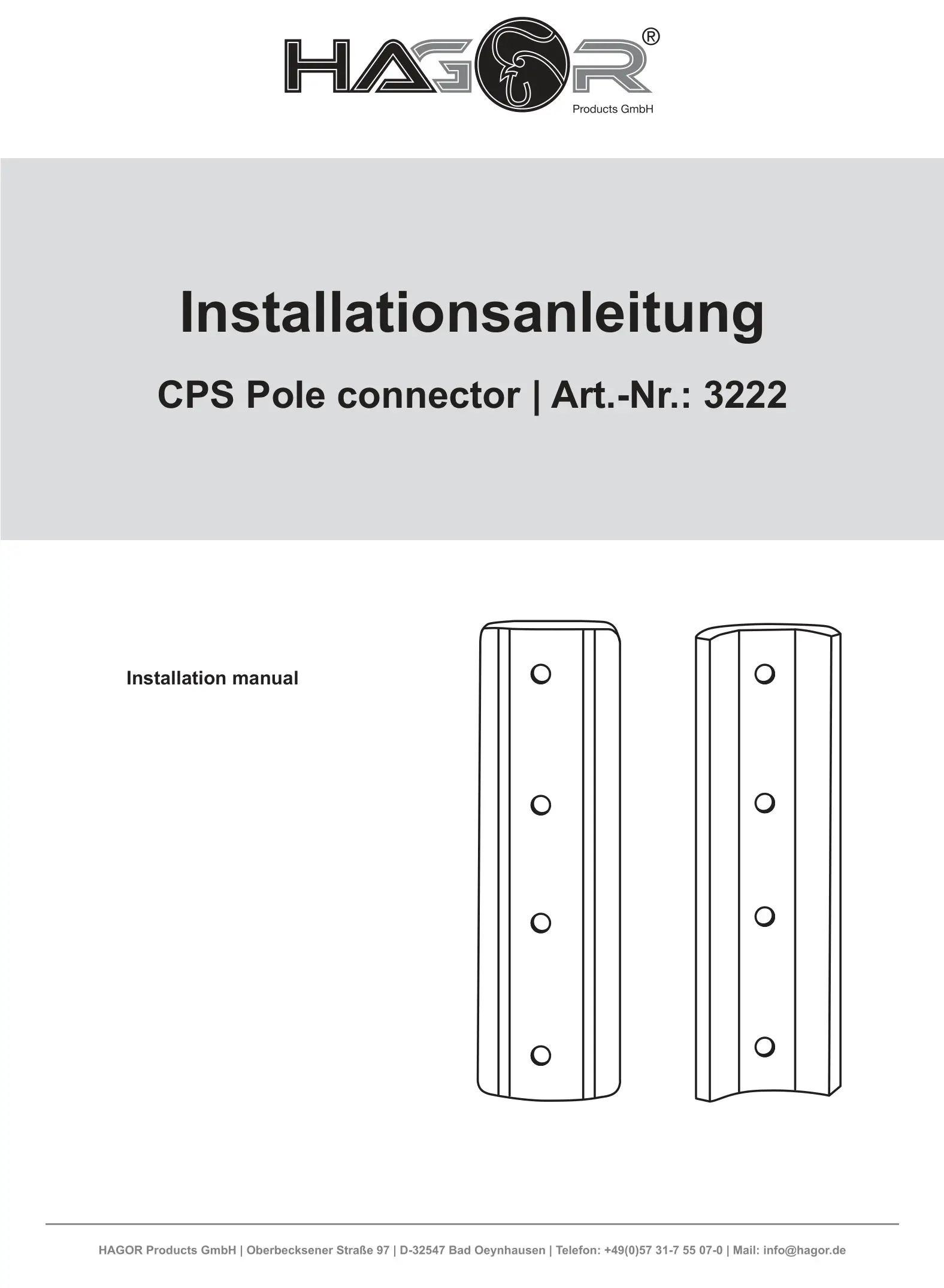 HAGOR 3222 CPS Pole Connector Installation Guide