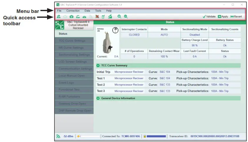 S C TripSaver II Cutout Mounted Recloser Outdoor Distribution Kit - Configuration 1