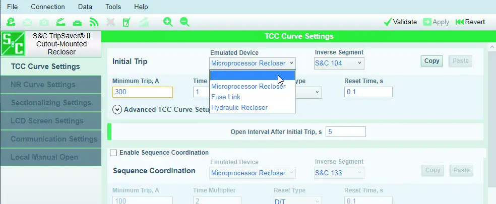 S C TripSaver II Cutout Mounted Recloser Outdoor Distribution Kit - Configuration 50