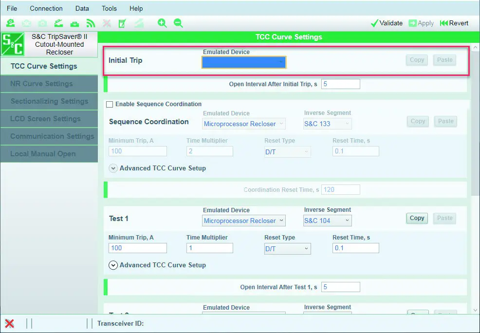 S C TripSaver II Cutout Mounted Recloser Outdoor Distribution Kit - Configuration 51
