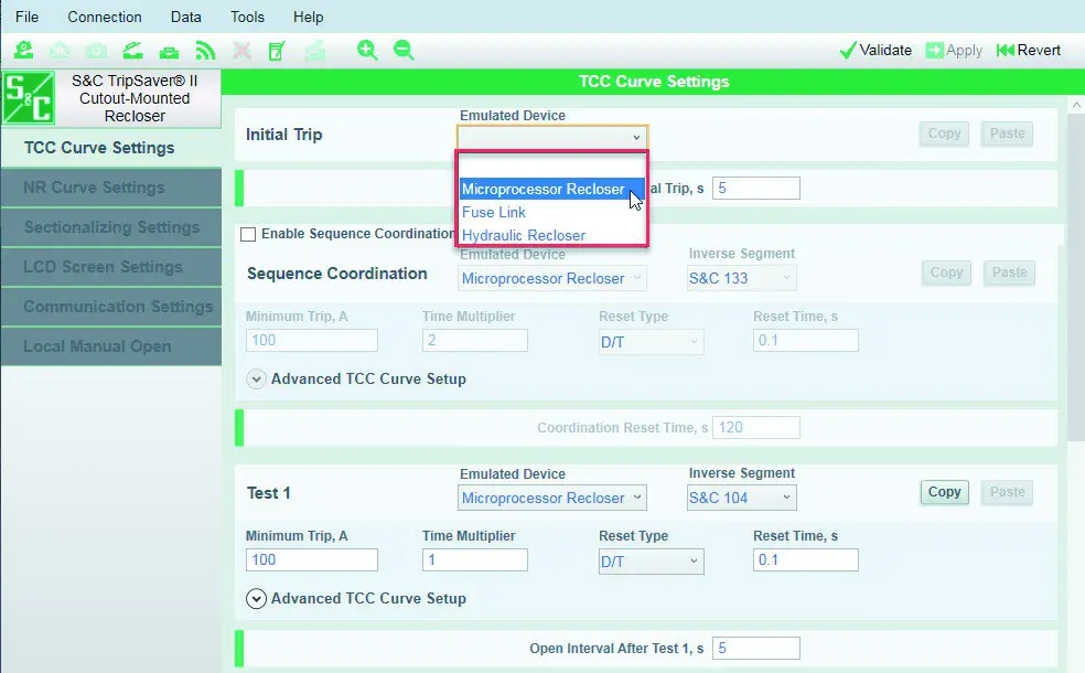 S C TripSaver II Cutout Mounted Recloser Outdoor Distribution Kit - Configuration 52