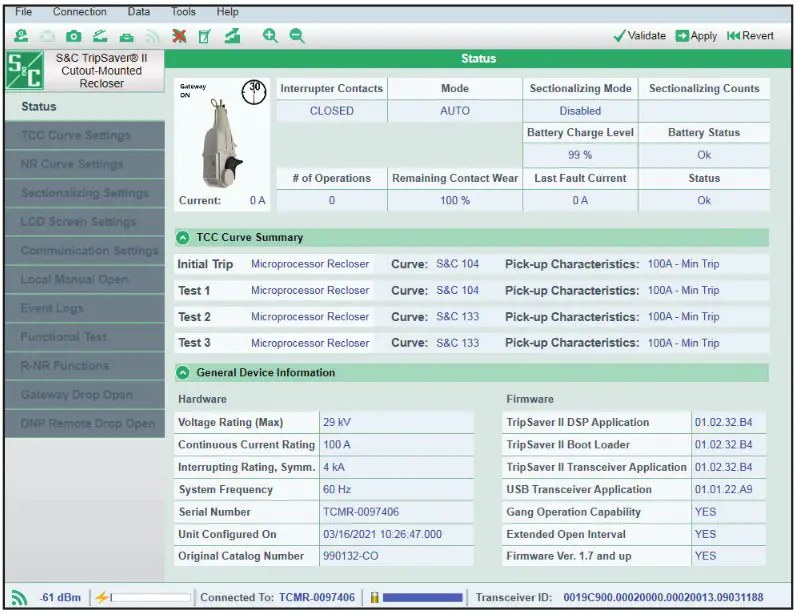 S C TripSaver II Cutout Mounted Recloser Outdoor Distribution Kit - Configuration 84