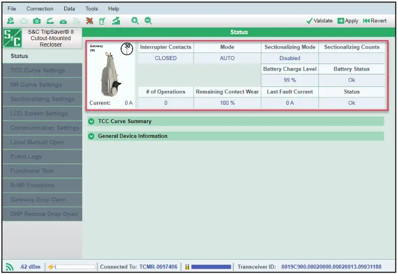 S C TripSaver II Cutout Mounted Recloser Outdoor Distribution Kit - Configuration 85