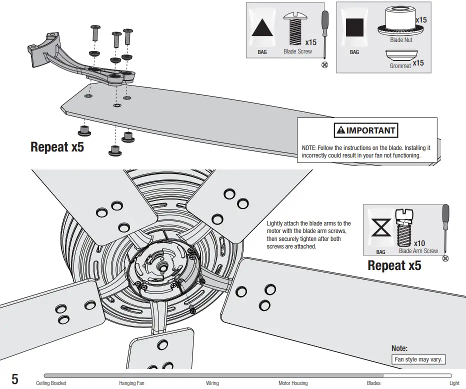 Hunter Shady Grove Low Profile Ceiling Fan - Fig 12