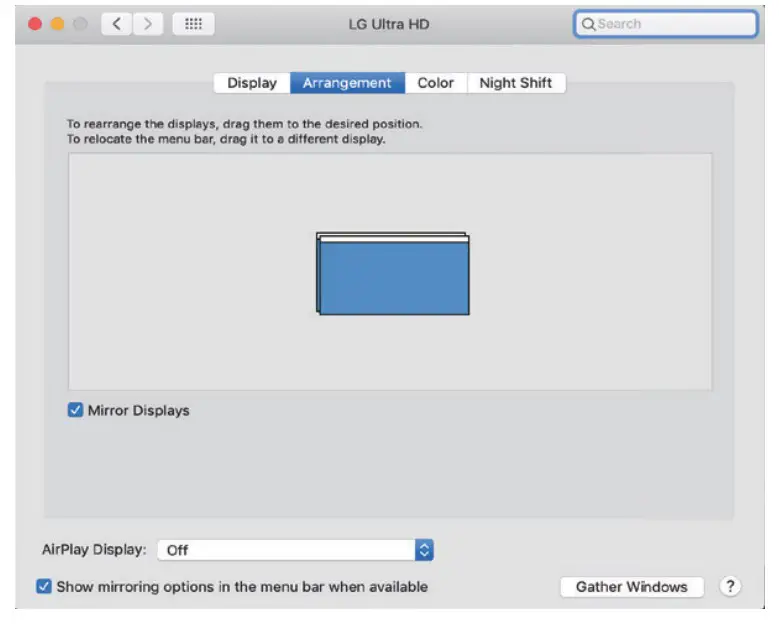 Display Settings for Mac