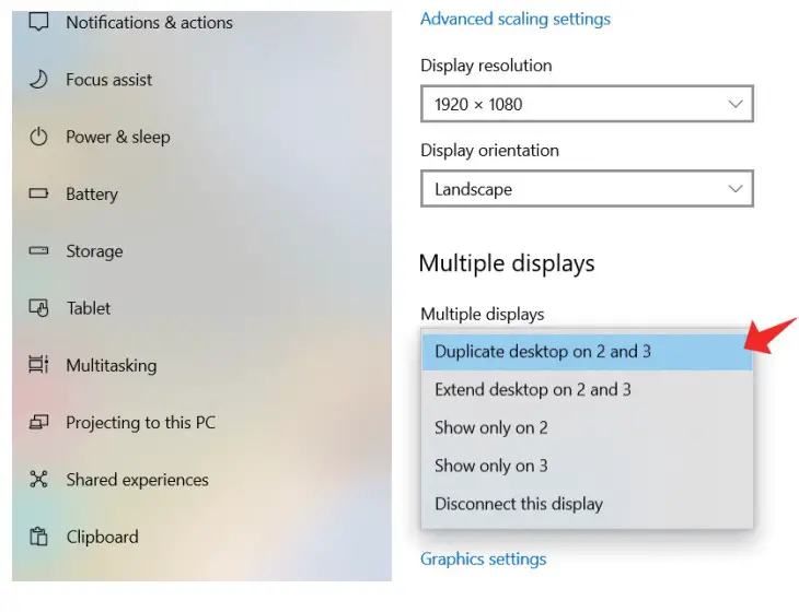 Display Settings for Win10