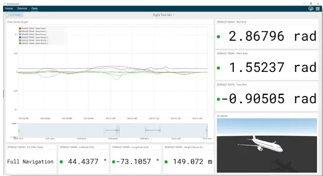 Parker MicroStrain 3DM GQ7 GNSS INS Tactical Grade RTK Enabled Navigation System - software for sensor