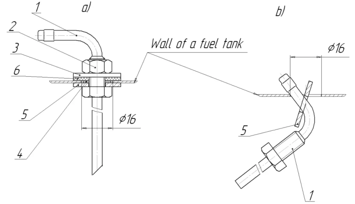 Fuel supply intake installation in a regular tank of the car 