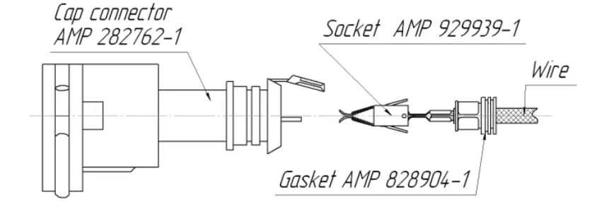 Wire pins installation: push all the way in until click