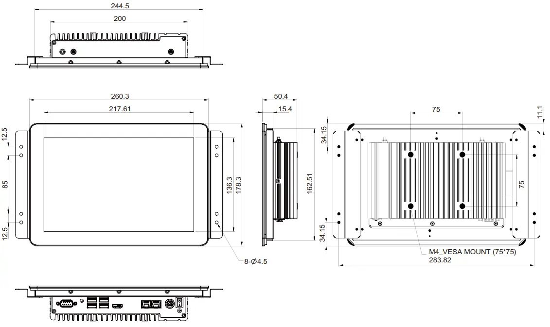 NEXCOM XPPC 10-200 Wide Screen Touch Computer - Open Frame Kit