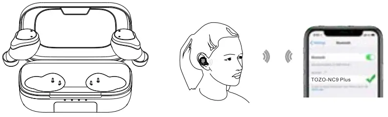 TOZO NC9 Plus Hybrid Active Noise Cancelling Wireless Earbuds -6