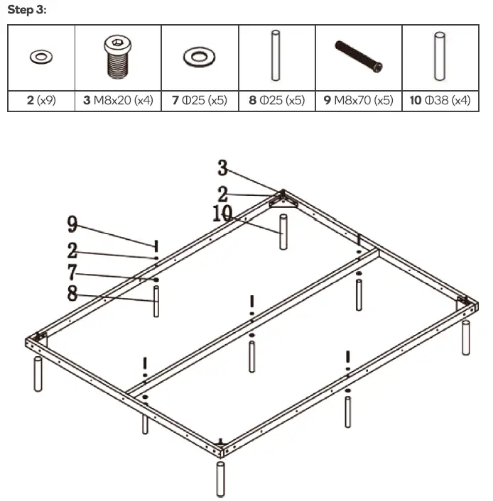 kogan KAPARKEBQBA Parker Bed assembly 2