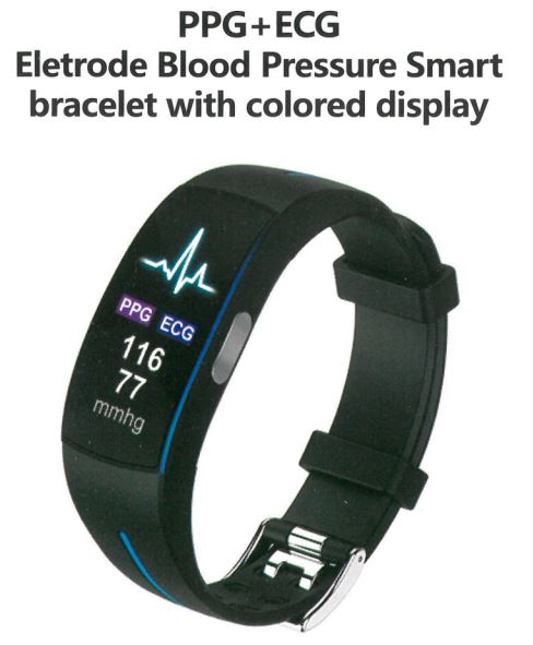 Ppg Ecg Electrode Blood Pressure Smart Bracelet With Colored Display User Manual