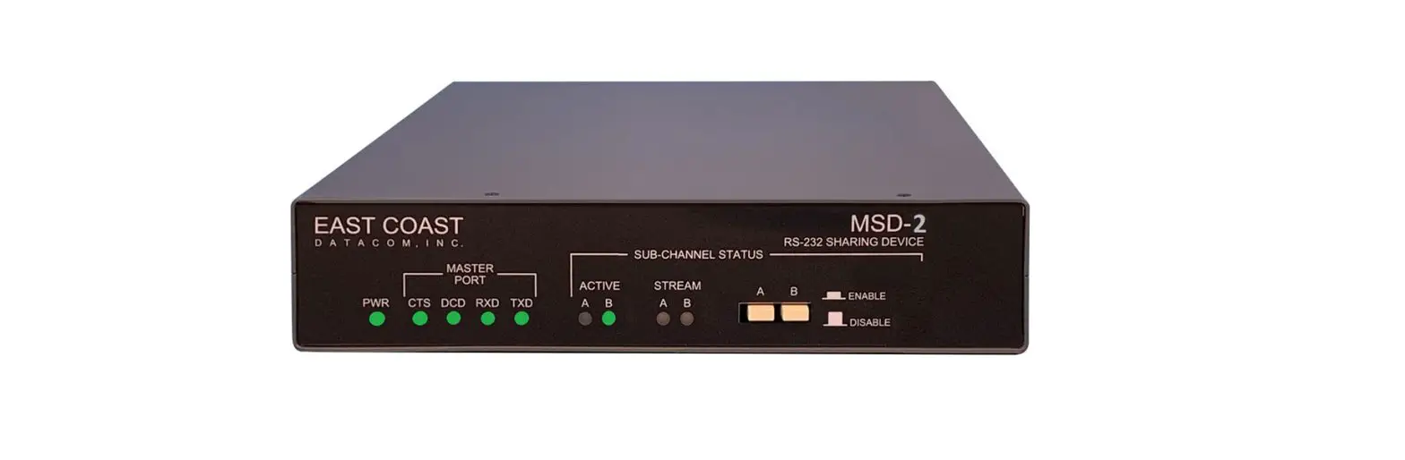 East Coast Datacom Msd-2 Rs-232 Modem Sharing Device User Manual East Coast Datacom Msd-2 Rs-232 Modem Sharing Device User Manual