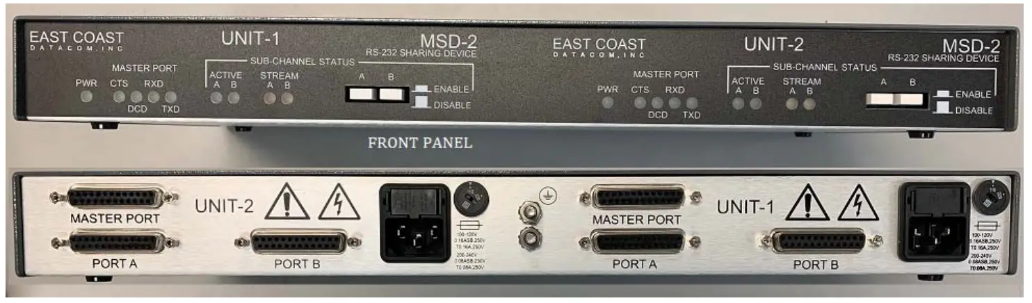 EAST COAST DATACOM MSD-2 RS-232 Modem Sharing Device fig5