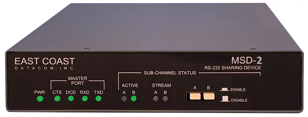 EAST COAST DATACOM MSD-2 RS-232 Modem Sharing Device