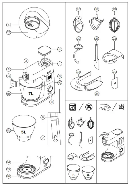 KENWOOD KWL90 Chef Titanium Patissier XL Stand- 1