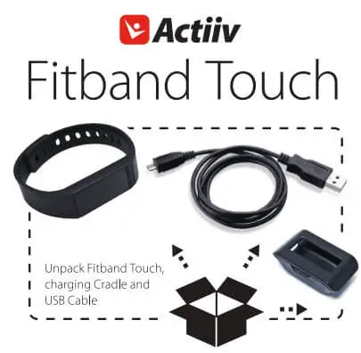 Unpack Fitband Touch, Charging Cradle And USB Cable