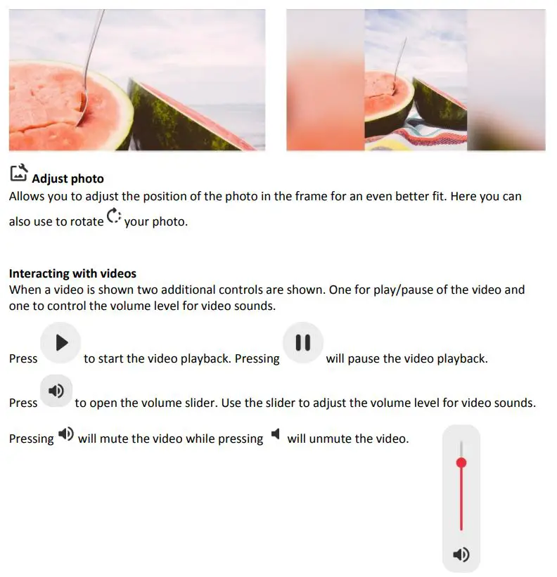 DENVER PFF-1021BLACK 10.1 inch Digital Photo Frame User Manual - Adjust photo