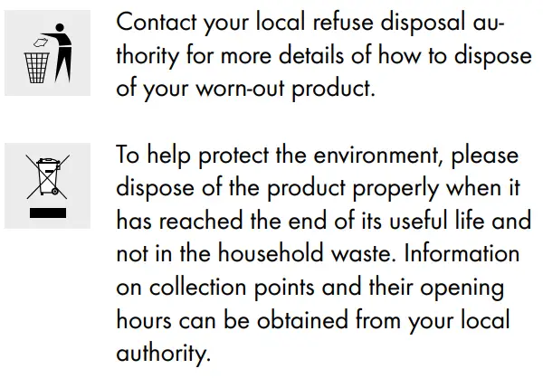 LIVARNO Illuminated Magnifying Mirror Instruction Manual - Disposal