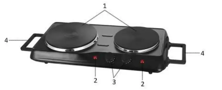emerio HP 114482.6 Hot Plate Double - parts 1