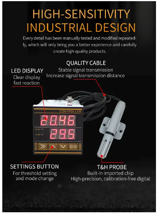 SONBEST RS485 Interface with Communication Function Temperature and Humidity Controller-2