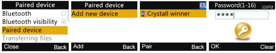 UNIWA 3G Feature Phone - Bluetooth setting 2