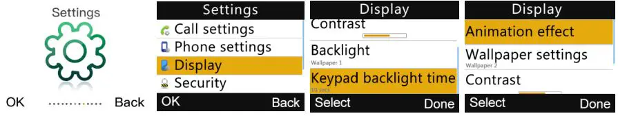 UNIWA 3G Feature Phone - Display setting