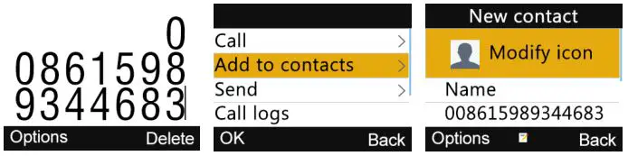 UNIWA 3G Feature Phone - Save Contacts