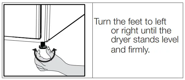 beko DU9149SX0W Tumble Dryer User Manual - Adjusting the feet