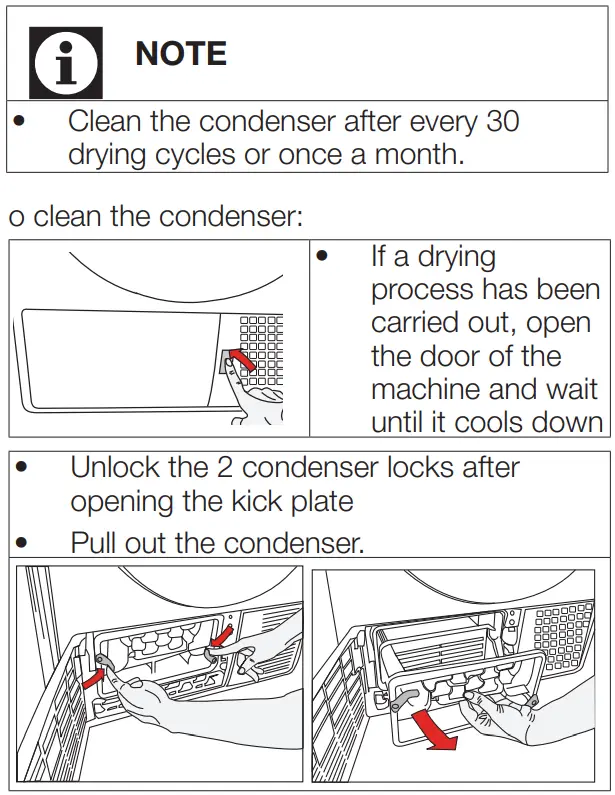 beko DU9149SX0W Tumble Dryer User Manual - For the condenser