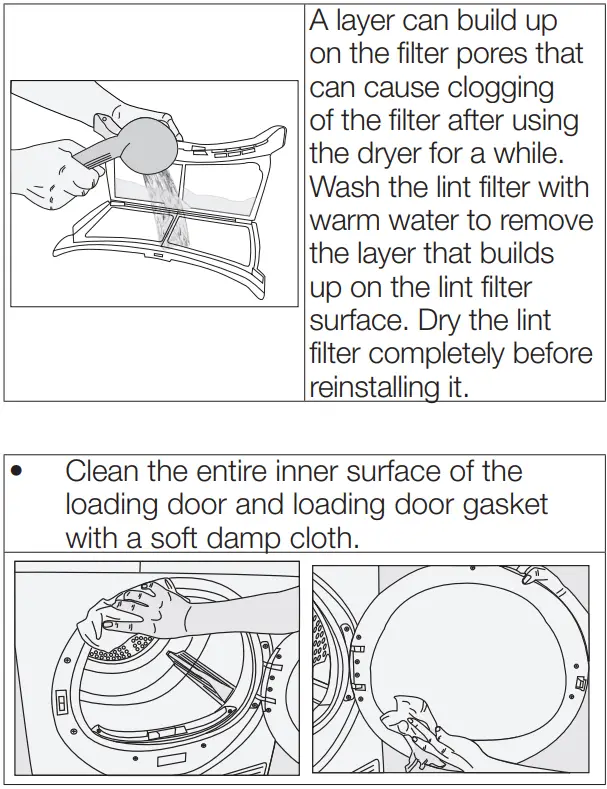 beko DU9149SX0W Tumble Dryer User Manual - Lint Filter