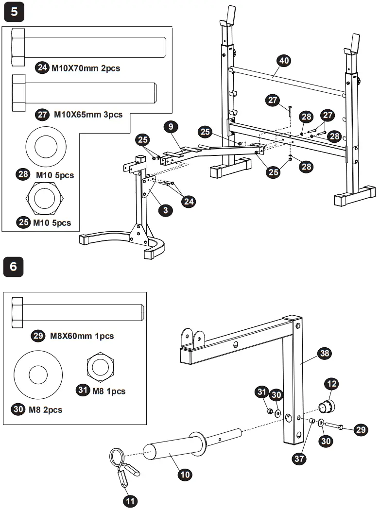 COSTWAY SP37730 Adjustable Olympic Weight Bench for Full-body Workout and Strength Training - PART 5