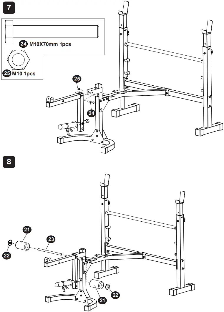 COSTWAY SP37730 Adjustable Olympic Weight Bench for Full-body Workout and Strength Training - PART 6