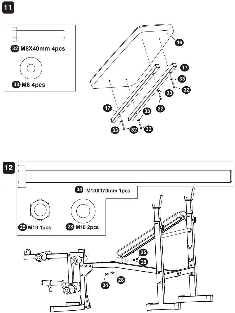 COSTWAY SP37730 Adjustable Olympic Weight Bench for Full-body Workout and Strength Training - PART 8