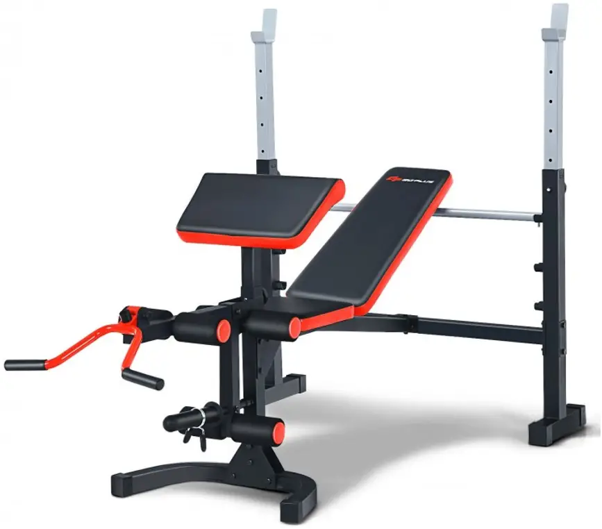 COSTWAY SP37730 Adjustable Olympic Weight Bench for Full-body Workout and Strength Training