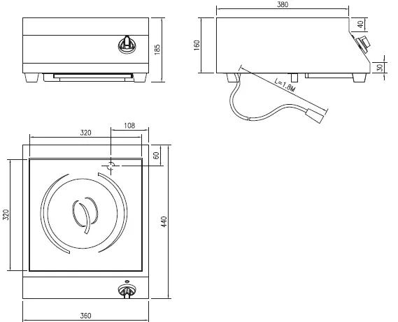 metos IND-E0P-L3500x2U Eco Kitchen Induction Range-10