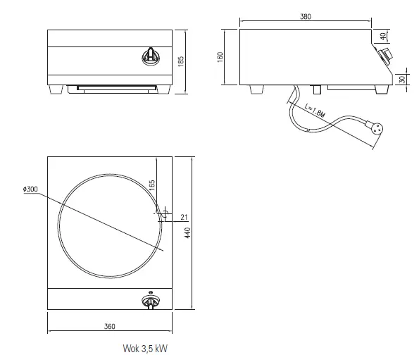 metos IND-E0P-L3500x2U Eco Kitchen Induction Range-11