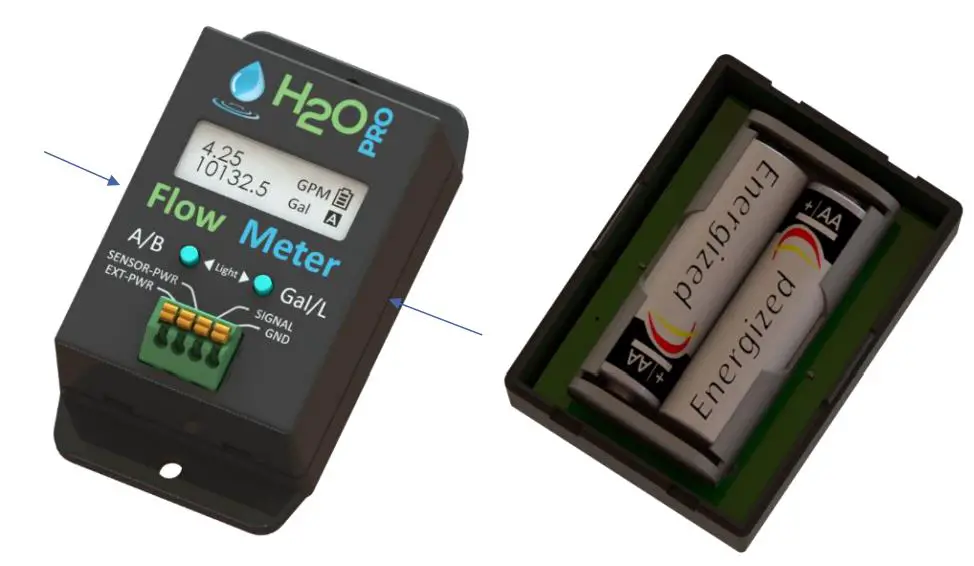 H2OPRO HA-1048 Flow Meter User Manual - Battery Replacement