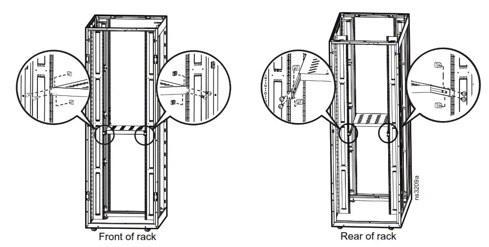 Schneider Electric Rack Accessory Short Shelf Kit lshows this installation