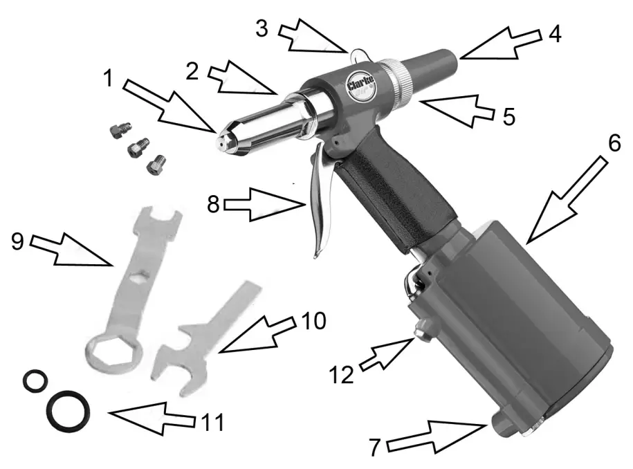 Clarke CAT151 Air Hydraulic Riveter - 1