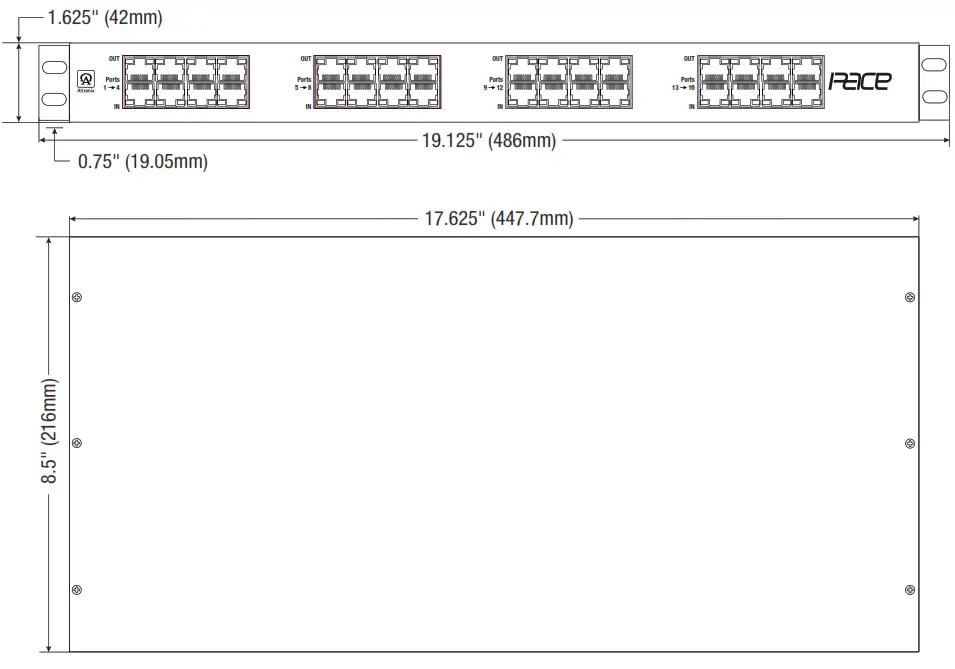 Altronix PacePRM Series Pace4PRM Long Range Ethernet Receivers - Enclosure Dimensions